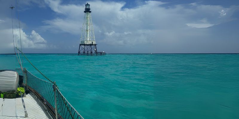 View from a yacht of Alligator reef in South Florida.