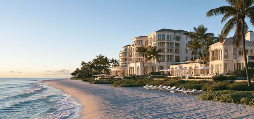 Elegant oceanfront property ranked among the best beach resorts in Florida.