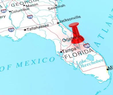 The map has markings for secluded beaches in Florida.