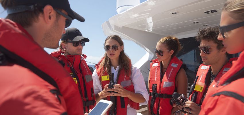 Training makes boating safety equipment useful. Crews and guests should know basics, life jackets, radios, exits.