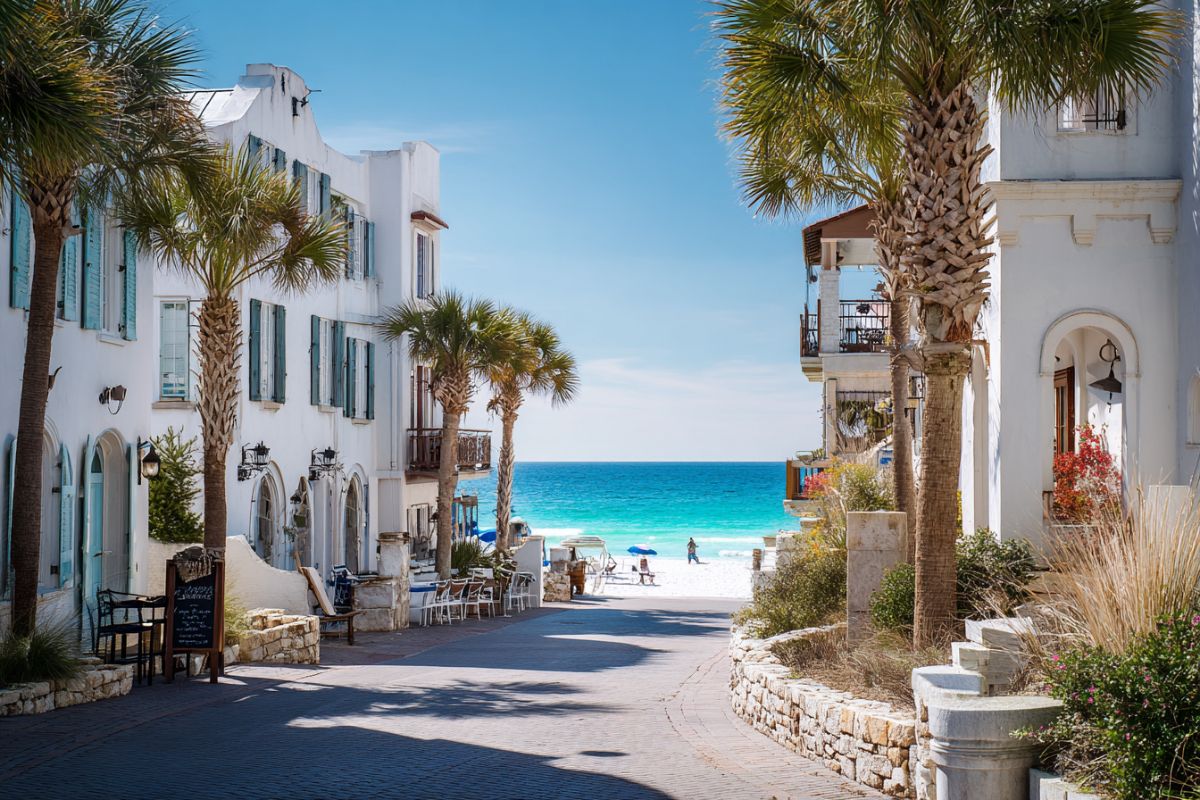 A place in Rosemary Beach, Florida where people go and relax.